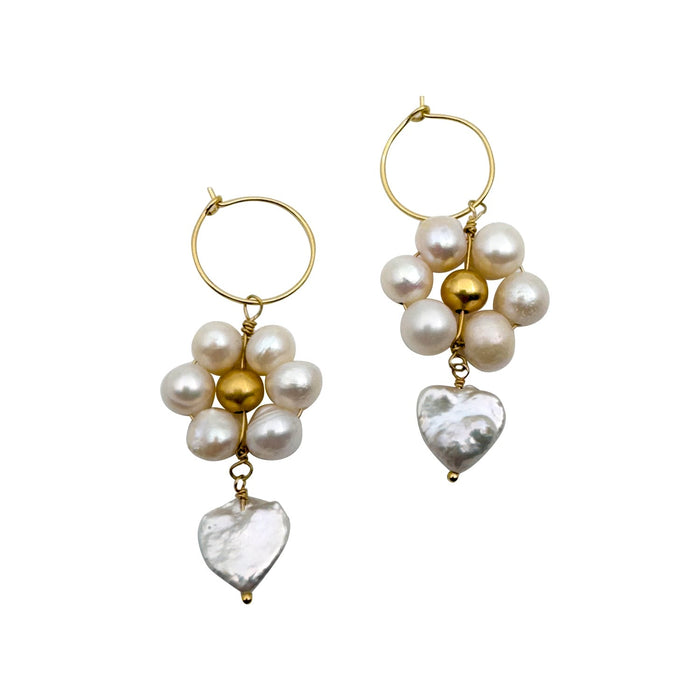 IBU JEWELS Oorbellen Flower pearls