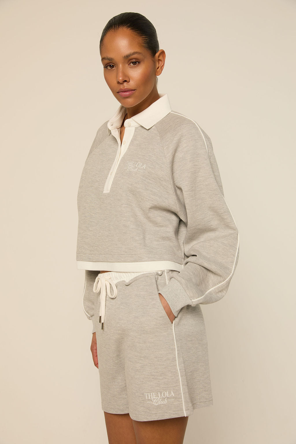 THE LOLA CLUB Kayla shorts | light grey melange