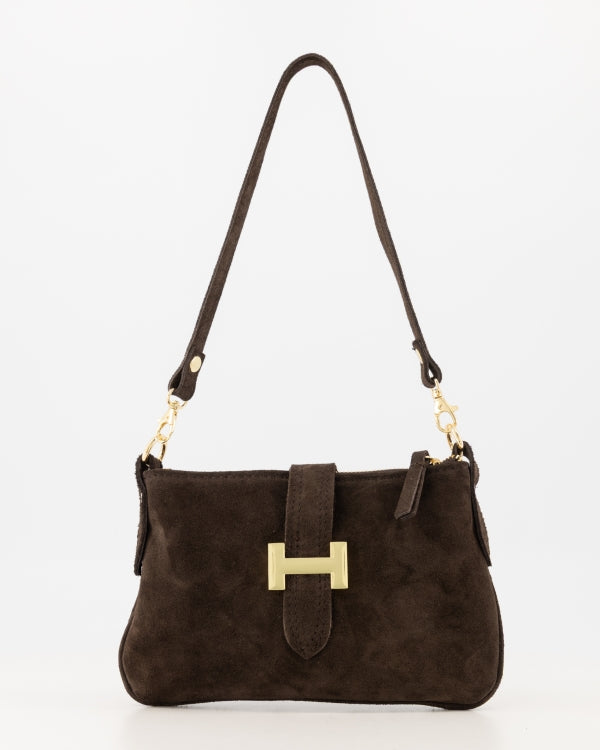 BURNLEY schouder tas choco