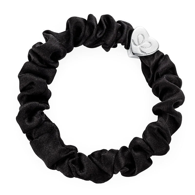 By Eloise London silk scrunchie black