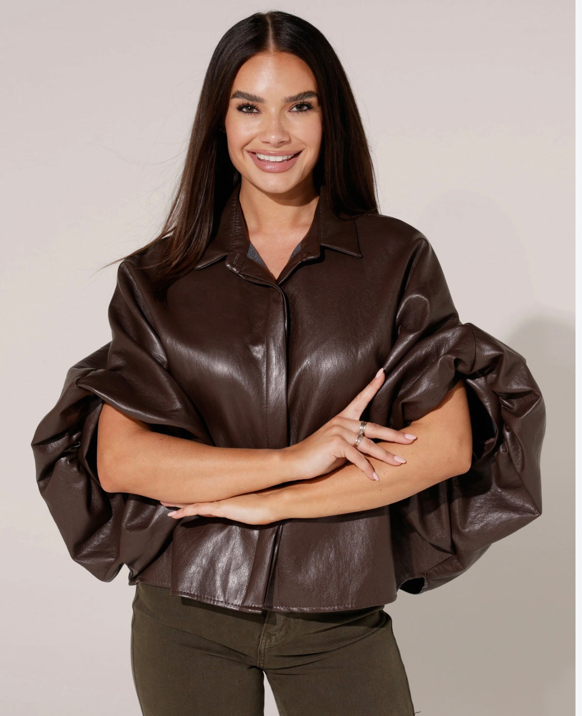 STIJL STUDIO BALLOON blouse  vegan leer