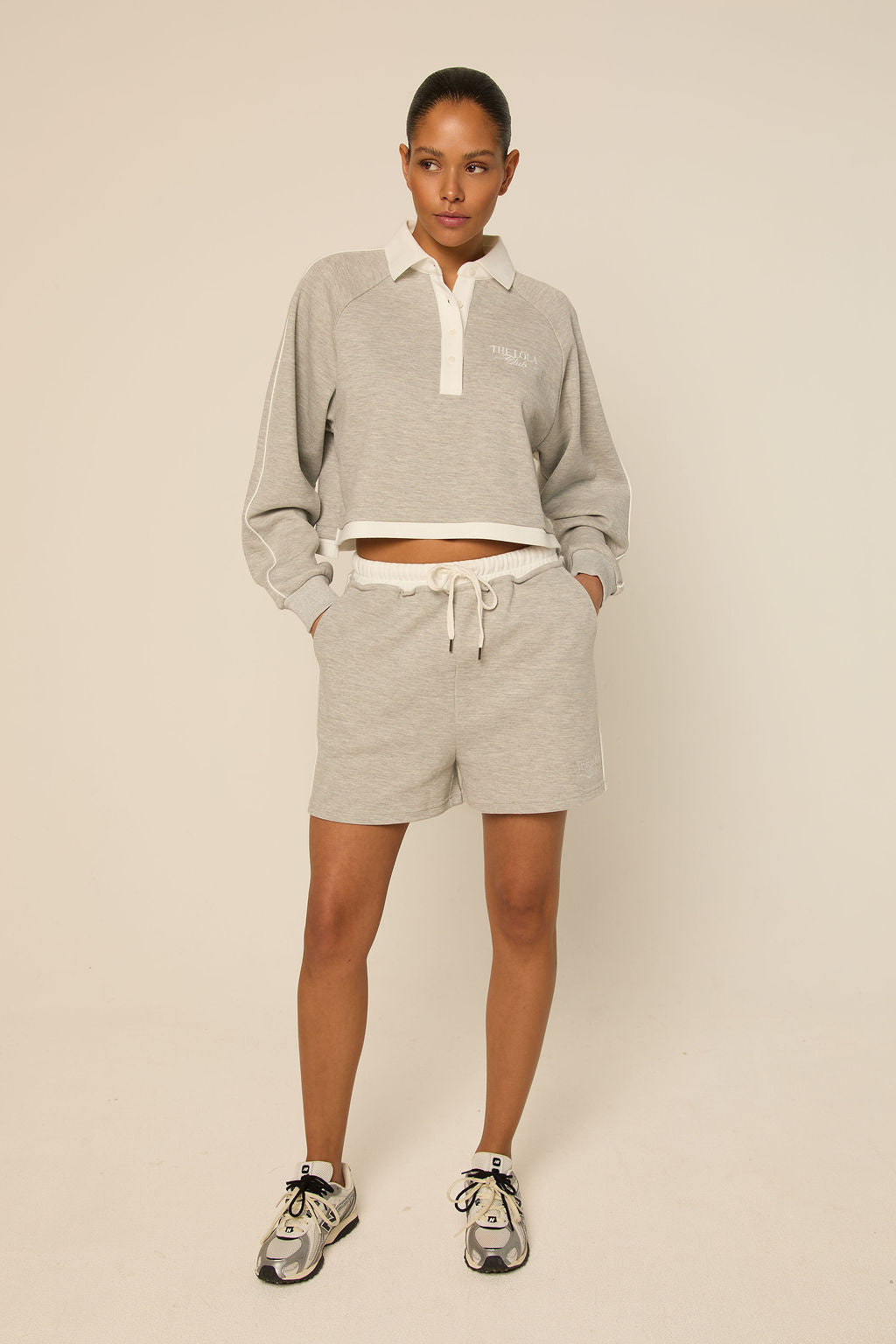 THE LOLA CLUB Kayla shorts | light grey melange